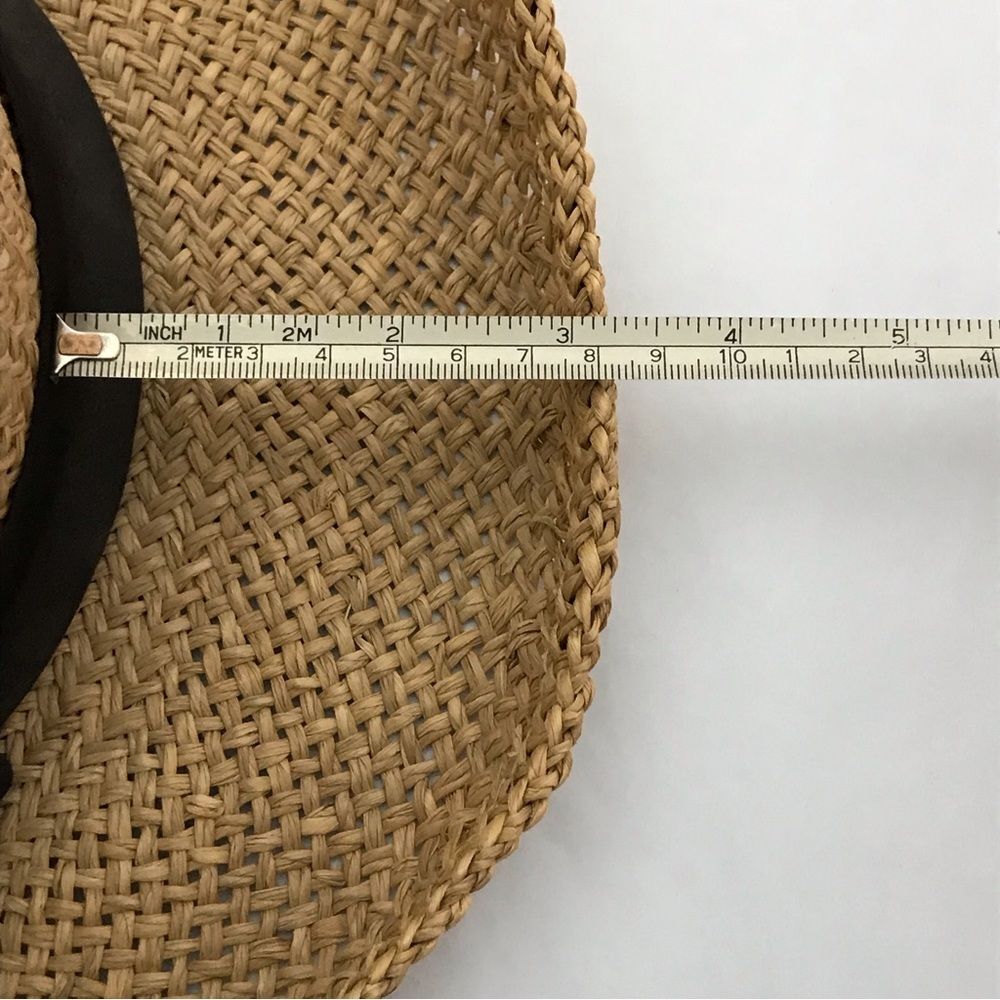 Importina Straw Hat Black Grosgrain Ribbon Bow Brimmed Summer Sun Hat - Picture 3 of 16